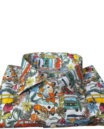 Colorful Cars And Flowers Shirt